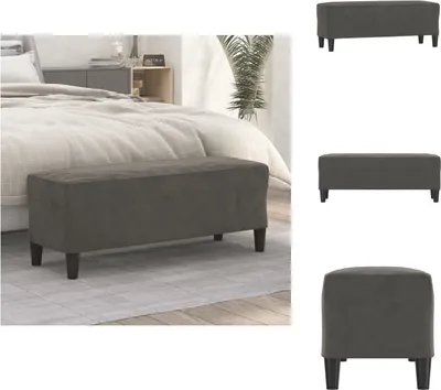 Obrázok produktu pre vidaXL Lavica tmavosivá 100x35x41 cm zamat - Lavice