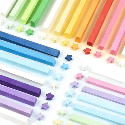 Origami-Sterne 1080 Stück, 27 Farben, Papierstreifen, Basteln