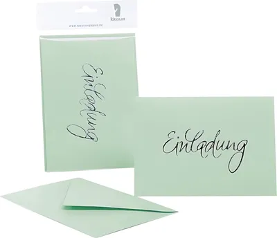 Produktbild von RÖSSLER Einladung Kartenset 4/4 Mint gerippt B6