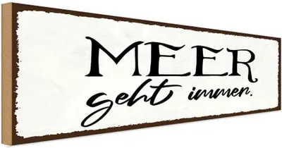 Produktbild von vianmo Holzschild 10x27 cm Meer geht immer Urlaub
