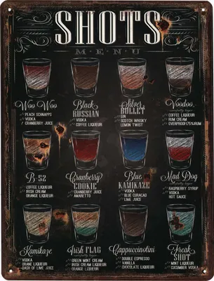 Obrázek produktu pro Moritz retro dekorativní plechové znamení Záběry Menu Schnapps Krátký kovový dárek nápad Vintage design pro dekoraci