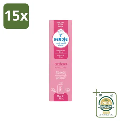 Image de 15 recharges de savon pour les mains Seepje, parfum lavande et tonka, 38 g, lot économique - 15 pièces