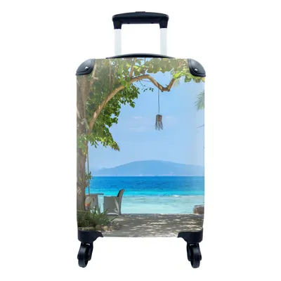 Produktbild von MuchoWow® Koffer Handgepäck Trolley Rollkoffer Kleine Reisekoffer mit 4 Rollen - Tropisch - Strand - Meer - Cabin Size < 55x40x23 cm & 55x40x20 cm - Fotokoffer - Kabinenkoffer - Boardgepäck - Reise-Box - Reisekoffer - Reisegepäck - Koffer mit Bild - Trolley für Kinder