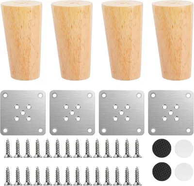 Produktbild von Möbelfüße 4 Stück, konisch, Massivholz, für Schrank