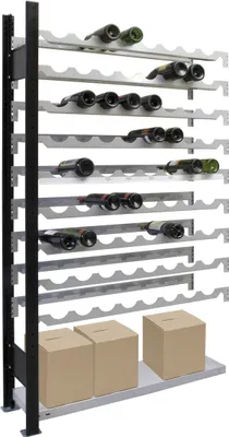 Produktbild von Weinanbauregal 1800x1000x250 mm - 9 Ebenen, schwarz/silber