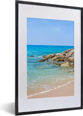 Produktbild von MuchoWow® Gerahmtes Poster Strand - Meer - Tropisch - Sommer 40x60 cm - Poster mit Schwarzem Bilderrahmen Wandposter Rahmen Foto Bilder - Poster in Rahmen