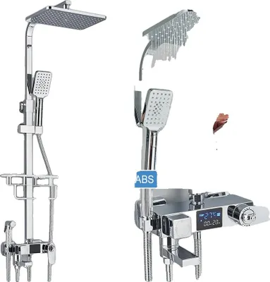 Immagine prodotto di Set rubinetteria doccia, controllo termostatico, display digitale, termostato cromato