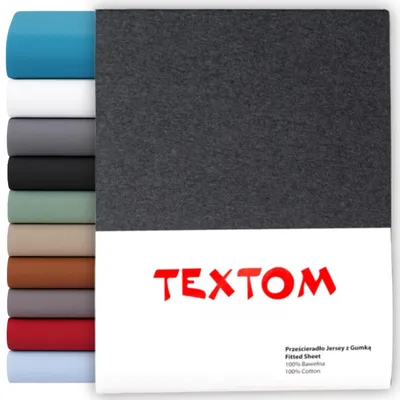 Produktbild von Textom Jersey Spannbettlaken Baumwolle Schwarz für hohe Matratzen