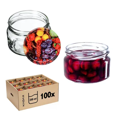 Produktbild von KADAX kleine Einmachgläser 250 ml, Marmeladengläser mit Deckel, Luftdichte Gläschen zum Verschenken