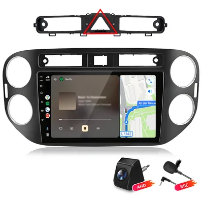 Produktbild von Nachrüst Radio kompatibel mit VW Tiguan 5N 2007-2016 Carplay Android Auto Navi Bluetooth DAB+ Rückfahrkamera 9 Zoll 64GB