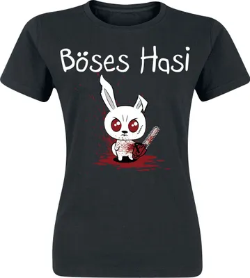 Produktbild von Tierisch T-Shirt Damen Böses Hasi schwarz M