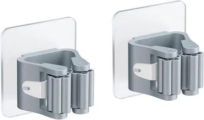 Produktbild von 2 Stück Wandmontagebesenhalter, Wandmontagebesenhalter Selbstklebender Duschbesenhalter, für Küche, Bad, Garten
