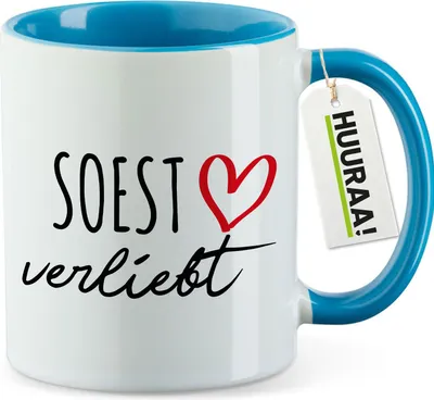 Produktbild von Huuraa Kaffeetasse Soest verliebt 330ml Blau Keramik Kaffeebecher Geschenkidee