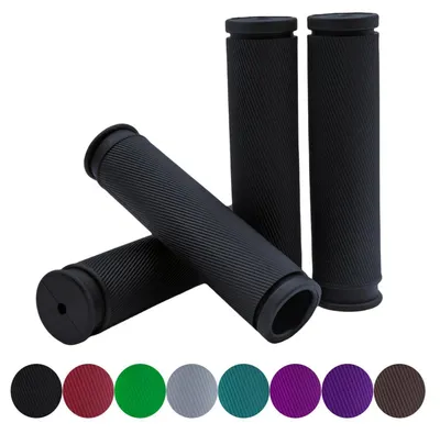 Obrázok produktu pre Riadidlá na bicykel, gumené, 2 páry, protišmykové, vhodné pre horské bicykle a BMX, dĺžka 130 mm, čierna farba
