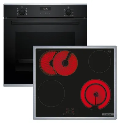 Produktbild von Bosch HBD631FH63, Zonen-Induktionskochfeld, 4 Zone(n), Glaskeramik, Schwarz, Berührung, 58,3 cm