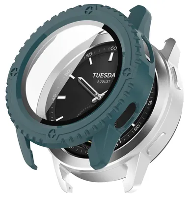 Produktbild von Für Xiaomi Watch S3 Kunststoff Smart Watch Hülle + H9 Schutzglas Cover Grün