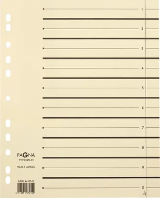 Produktbild von PAGNA Trennblätter DIN A4 Kraftkarton beige 10 Blätter