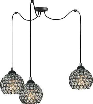 Image de Plafonnier Noir Lampe En Verre E27 Led Klaudia 13-722