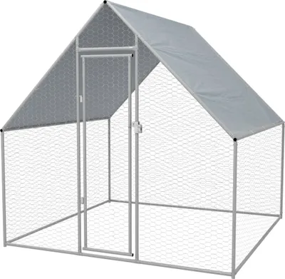 Image de Cage extérieure pour poulets Acier galvanisé 2 x 2 x 1,92 m