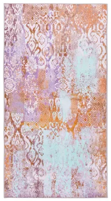 Obrázok produktu pre BELIANI Viacfarebný polyesterový koberec 80 x 150 cm, orientálny vzor v štýle boho, s nízkym vlasom
