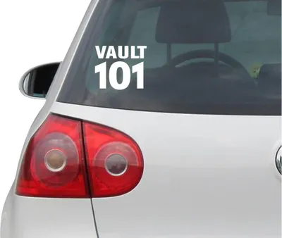 Produktbild von Aufkleber / Autoaufkleber - JDM - Die cut - Vault 101 Decal Fenster Laptop - Folie Sticker - weiß - 104mmx88mm
