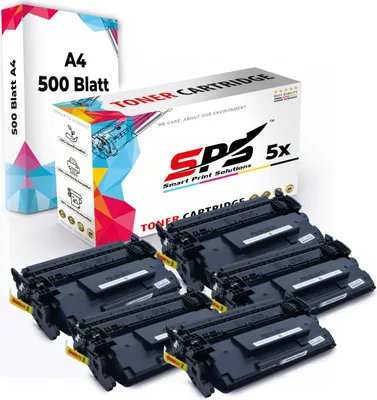 Produktbild von Druckerpapier A4 + 5x Multipack Set Kompatibel für HP Laserjet Enterprise MFP M 527 (CF287A/87A) Toner Schwarz