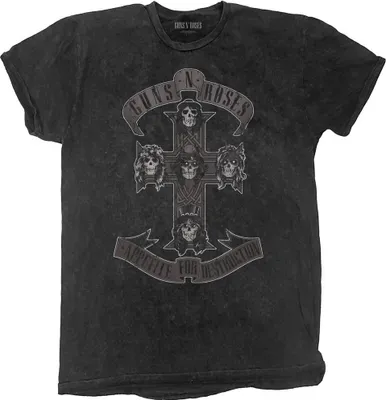Produktbild von Guns N Roses - T-Shirt Farbgetaucht für Herren/Damen Uni RO4564 (XL) (Schwarz/Schwarz/Weiß)