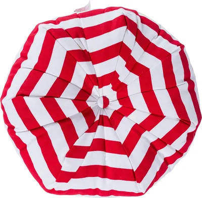 Produktbild von HOMESCAPES Bodenkissen Oktagon roten Streifen 100% Baumwolle mit Polyester Füllung Ø 40 cm