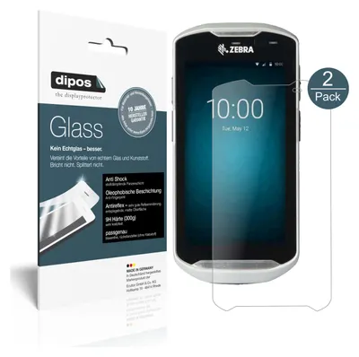 Produktbild von 2x Schutzfolie für Zebra TC51 matt - Anti-Shock 9H Folie Glass Displayfolie