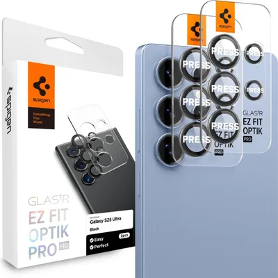 Image de Spigen Optik Pro HD Glas.tr ez Fit Protection de la caméra Galaxy S25 Ultra Noir [2 PACK]