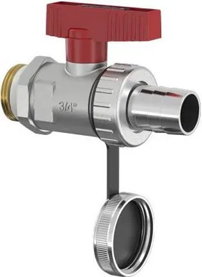 Produktbild von FL KFE-Kugelhahn Durchgang G3/4a PN16 MS vern. m. Schlauchverschr.