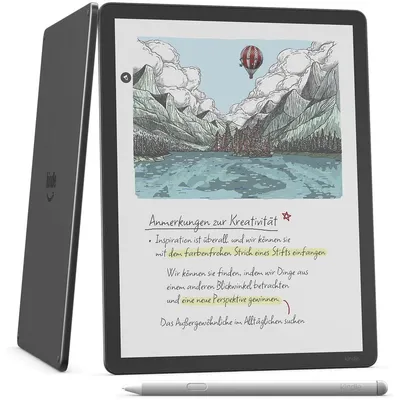 Produktbild von Amazon Kindle Scribe Colorsoft, 27,9 cm (11"), E Paper, AZW, AZW3, DOC, DOCX, EPUB, HTML, MOBI, PDF, PRC, RTF, TXT, AAX, BMP, GIF, JPEG, PNG, 64 GB