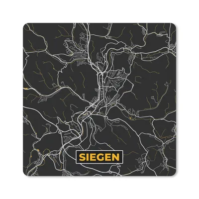 Produktbild von MuchoWow® Mauspad Mousepad Siegen - Stadtplan - Karte - Gold - Deutschland 20x20 cm - Mousepads - Maus Mat - Pad - Mausunterlage - Desk Mat - Bureauartikeln