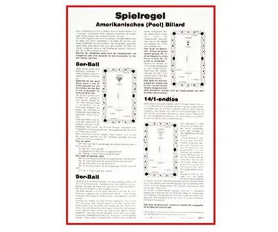 Image de Règle du jeu Pool sur carton avec suspension