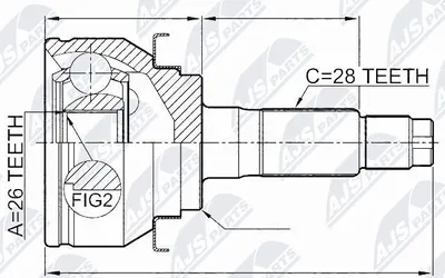 Produktbild von NTY Gelenksatz Antriebswelle Vorne Links Vorne Rechts für FORD RANGER (TKE) NPZ-FR-047