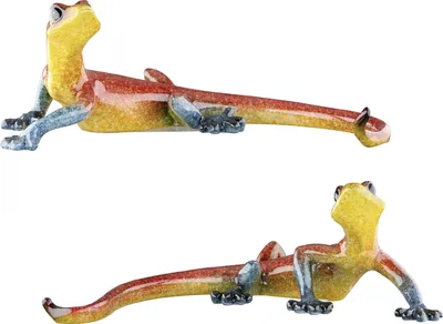 Produktbild von Gilde Figur, Gecko, "Emmanuel", Kunstharz, gelb, rot, L. 11 cm, B. 18 cm, H. 6 cm 58725 4063387587256 2 Stück (2-fach sortiert)