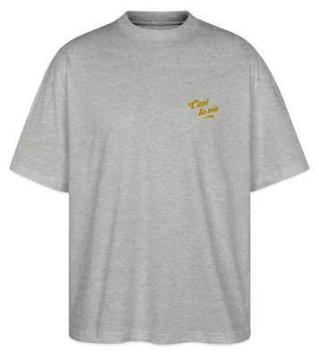 Produktbild von Spreadshirt C'est La Vie Stick-Motiv Oversize Uni T-Shirt, L, Grau meliert