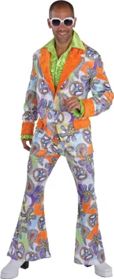 Produktbild von M212238-132-S-A orange-bunt Herren Hippie Anzug Discoanzug Gr.S