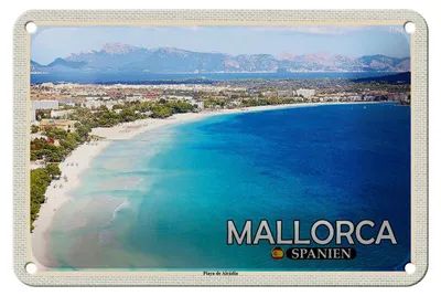 Produktbild von Blechschild Reise 18x12cm Mallorca Spanien Playa de Alcúdia Strand