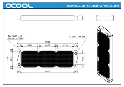 Produktbild von NexXxos ST30 Full Copper XFlow 360mm (schwarz)