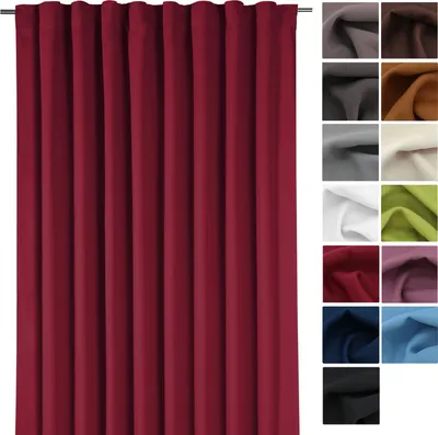 Produktbild von heimtexland ® XXL Verdunkelungsvorhang Thermovorhang Multifunktionsband Dekoschal 245x275 cm Raumteiler Deko Vorhang blickdicht verdunkelnd isolierend Typ139 Bordeaux Rot