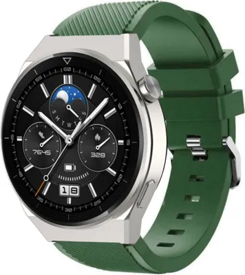 Produktbild von Strap-it Huawei Watch GT 3 Pro 46mm Silikonarmband (Armeegrün)