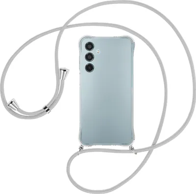 Produktbild von Handykette Backcover-Schutzhülle mit Band (Metall silberfarben) für Samsung Galaxy M35 5G - silbergrau