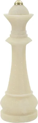 Image de Mauro Ferretti Figurine décorative Dame aux échecs Quarzy Ø12x36 cm blanc or