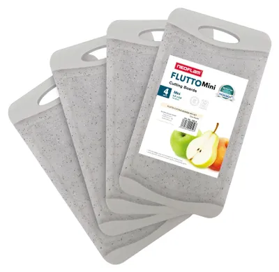 Produktbild von Neoflam - Flutto Antibakterielles Frühstücksbrettchen Set 4tlg. - Granitgrau