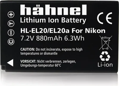 Image de Hähnel Batterie compatible avec Nikon EN-EL20 7,4Volt 880mAh Li-Ion (non original)