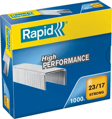 Zdjęcie produktu dla Rapid® 24870300 Zszywki 23/17 mm Mocne, ocynkowane, 1000 sztuk