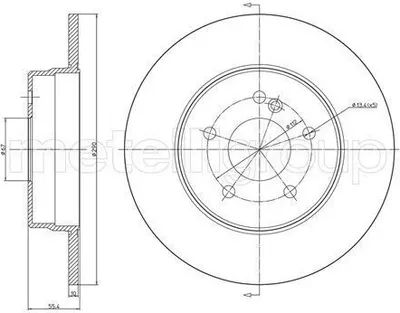 Produktbild von 2x METELLI Bremsscheibe 23-0485C passend für MERCEDES-BENZ CLK (C209) CLK (C208)