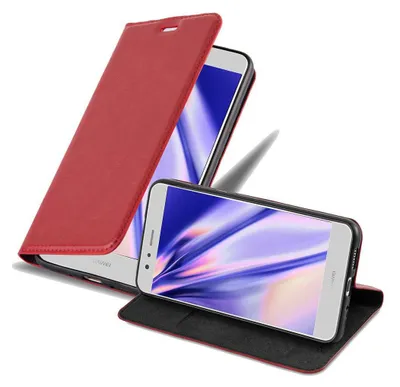 Obrázok produktu pre Cadorabo puzdro pre Huawei P10 LITE ochranné puzdro v červenej farbe puzdro na mobilný telefón kryt magnetické zatváranie