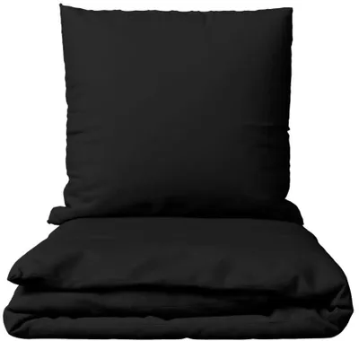 Produktbild von Bettwäsche Set Baumwolle Schwarz Renforce 240x220 cm 100% Baumwolle mit Reißverschluss Uni